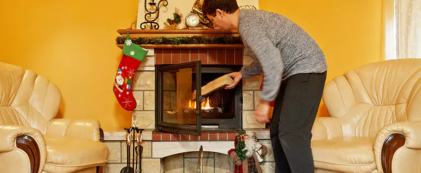Rusted Metal Fireplace Restoration in Rocklin, California
